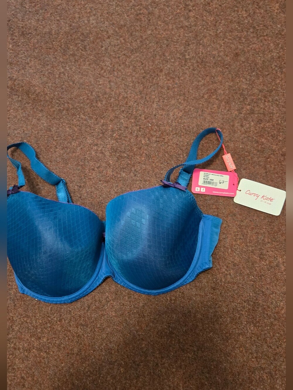 New! Curvy Kate 38E Bra Padded Wired Blue And Purple